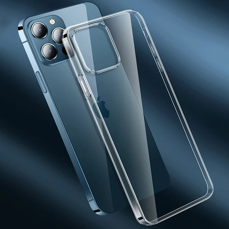 Clear Protective Phone Case for iPhone 7–15 Series – Soft TPU Full-Coverage Anti-Scratch & Dust-Resistant Back Cover