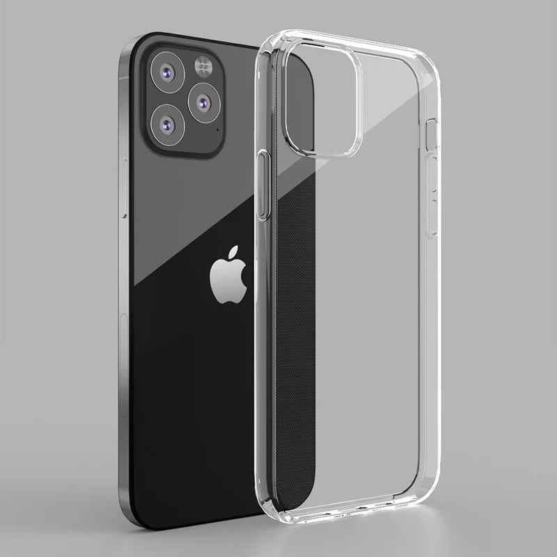 Clear Protective Phone Case for iPhone 7–15 Series – Soft TPU Full-Coverage Anti-Scratch & Dust-Resistant Back Cover