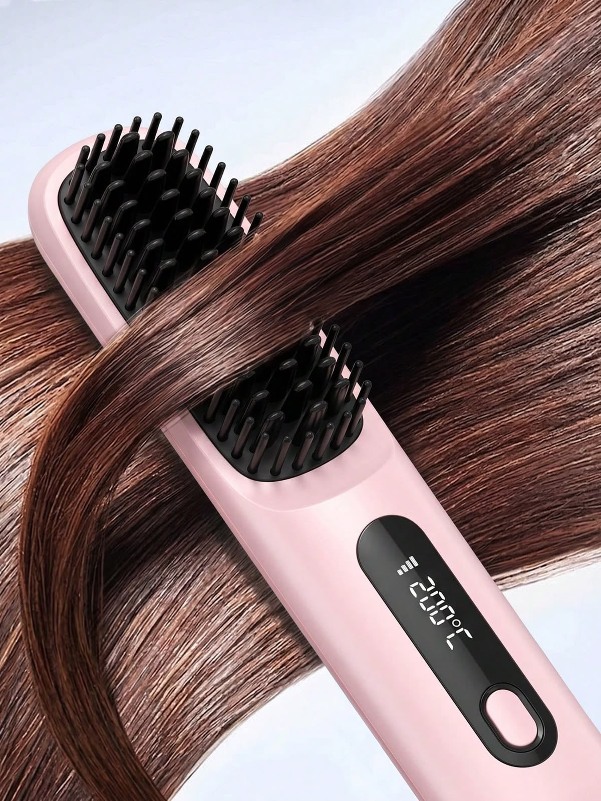 Cordless USB Rechargeable Hair Straightening Brush