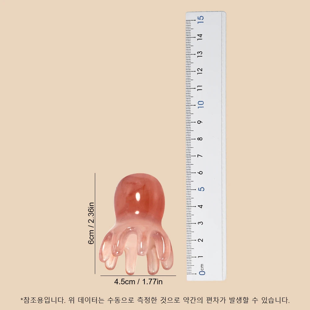 Cute Octopus Scalp Massage Comb – Portable Resin Hair & Scalp Massager