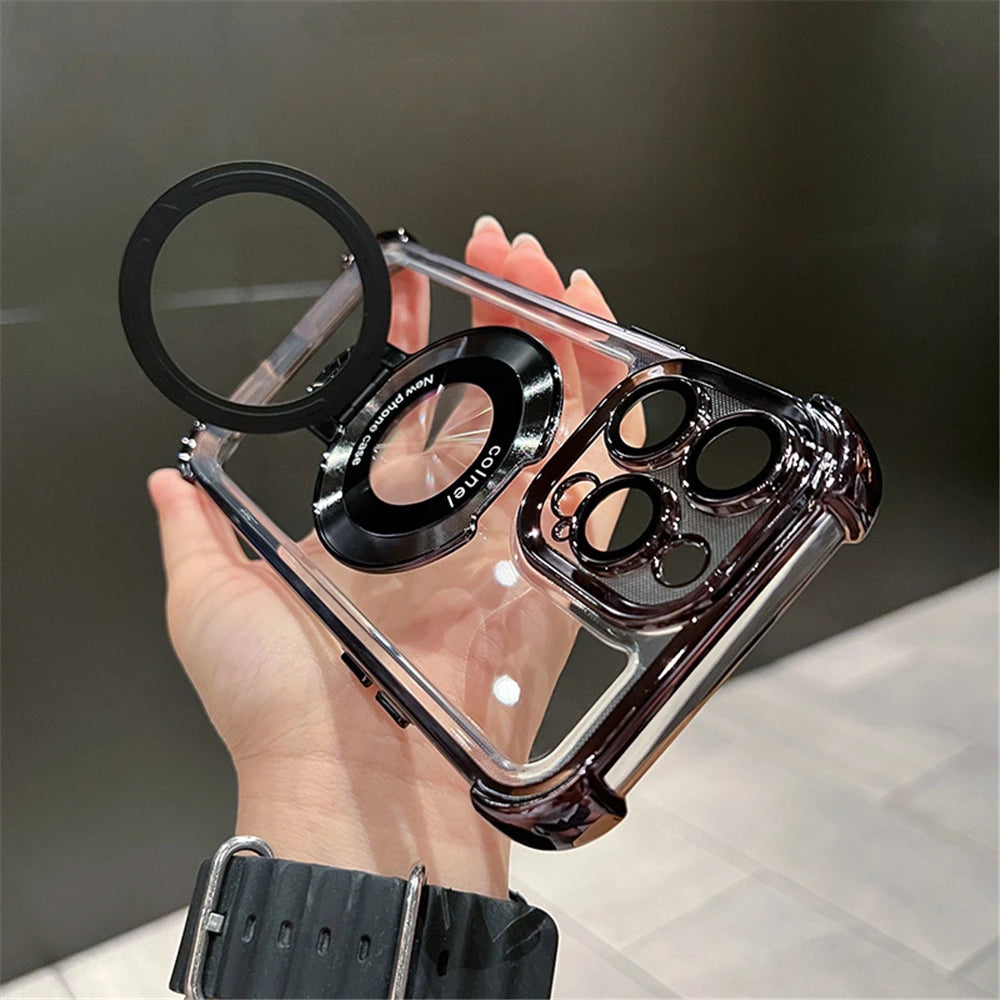 Magnetic Clear iPhone Case with Kickstand