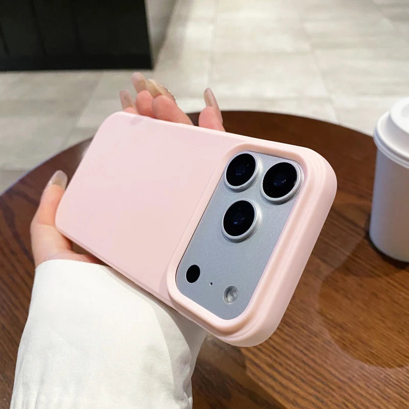 Luxury Matte Silicone Case for iPhone 15–17 Series – Soft-Touch Candy Color Cover with Raised Camera & Screen Protection