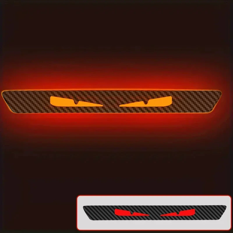 Monster Eyes Car Tail Light Sticker – Devil Eye Rear Brake Light Decal, Carbon Fiber Style Automotive Decoration