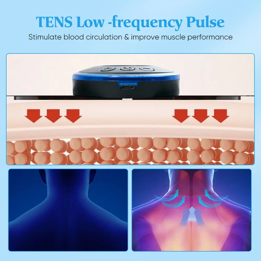 Portable EMS Neck & Body Massager – 8 Modes, 19 Intensity Levels
