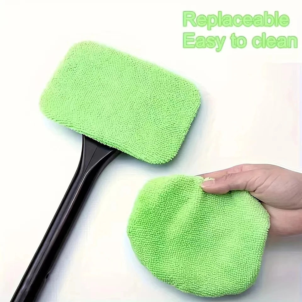 Car Windshield & Window Cleaning Brush Kit – Long-Handle Interior Glass Cleaner