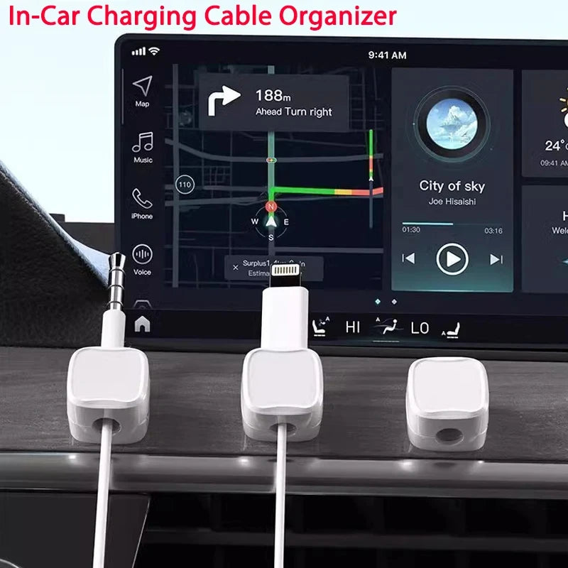 Magnetic Cable Organizer Clips – Adhesive Cord Holder for Desk & Home