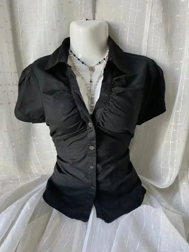 Women’s Y2K Striped Button-Up Shirt