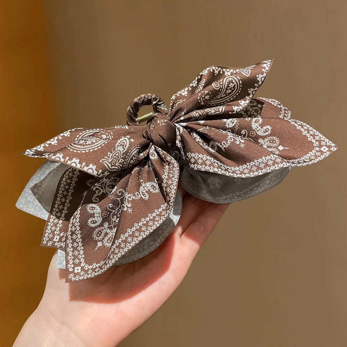 Elegant Floral Bow Hair Clip