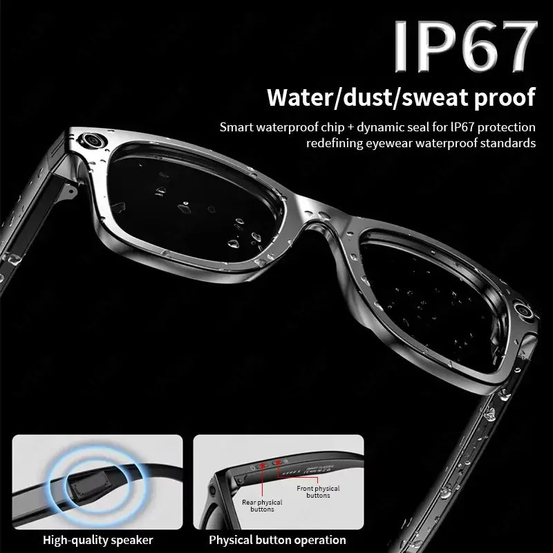 AI Smart Bluetooth Glasses with HD Camera &amp; Voice Assistant