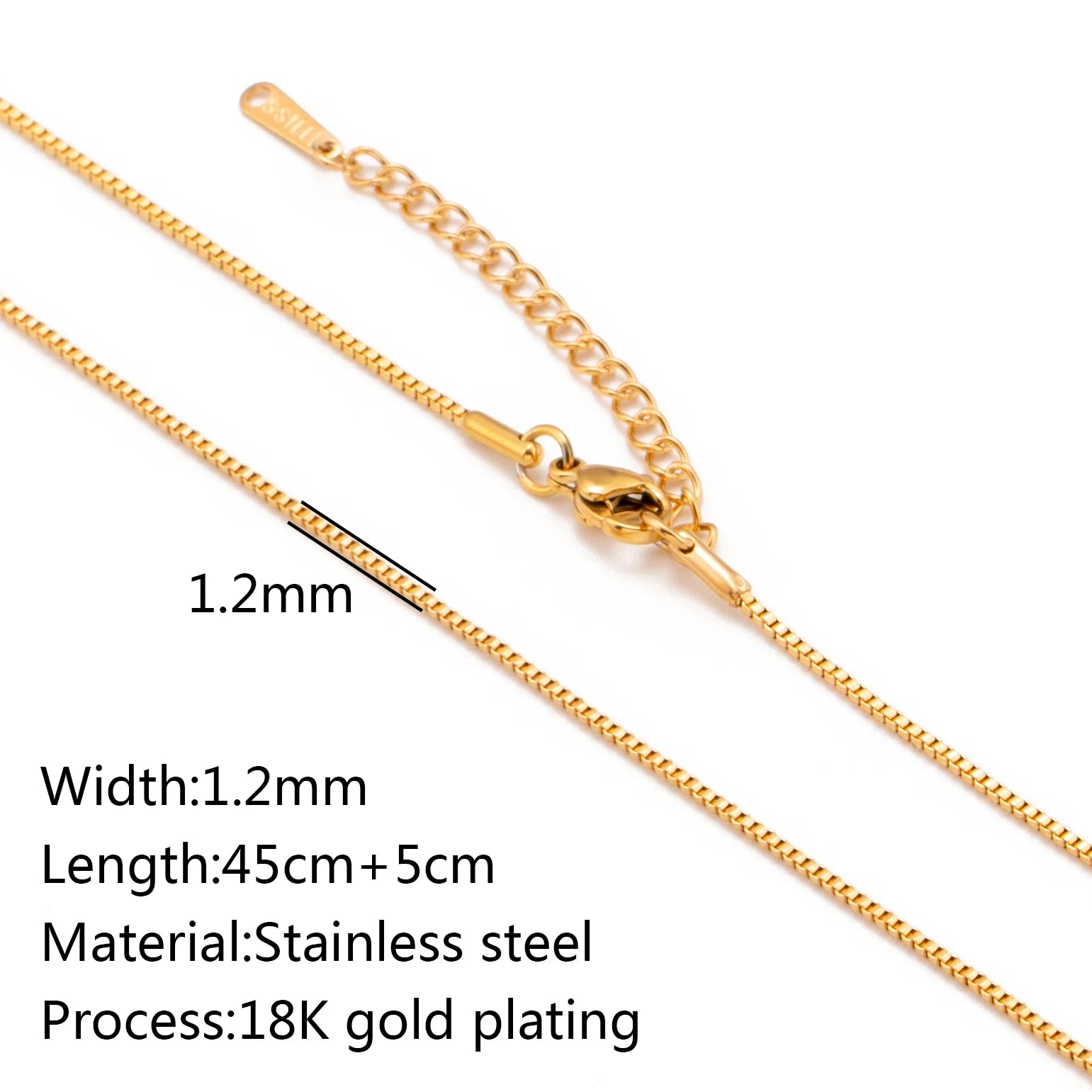 5-Piece 18K Gold PVD Stainless Steel Chain Necklace Set