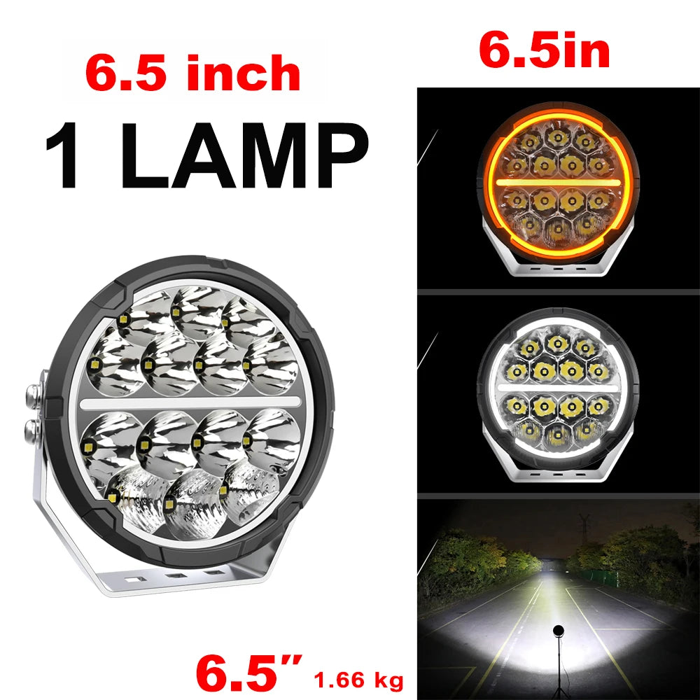 BraveWAY 6.5 inch Led Driving Light for Offroad Truck UTV 4WD 4x4 for Toyota for Hummer for JEEP for Ford  9 inch LED Work Light