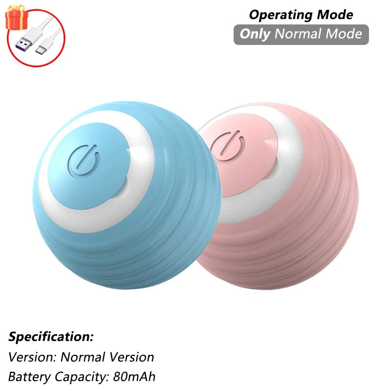 Interactive Automatic Rolling Cat Ball with Moving Tail – Rechargeable Smart Pet Toy