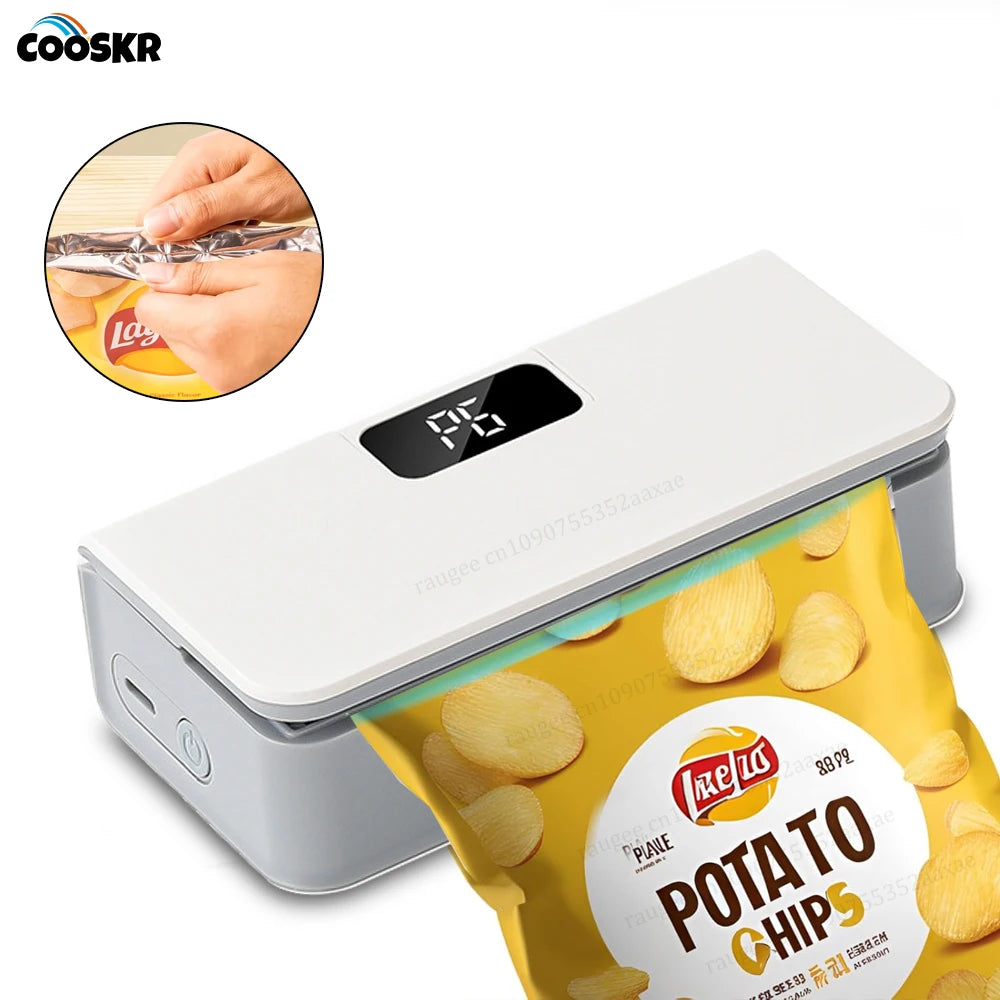 2-in-1 Mini Bag Sealer & Cutter – USB Rechargeable Food Bag Heat Sealer