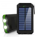 Portable Solar Power Bank with LED Flashlight & Dual USB Charging