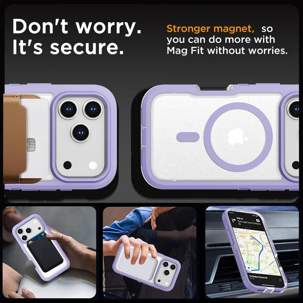 Matte Clear Magnetic Case for iPhone 13–18 Series – Anti-Slip Protective Cover with MagSafe Compatibility & Wireless Charging Support