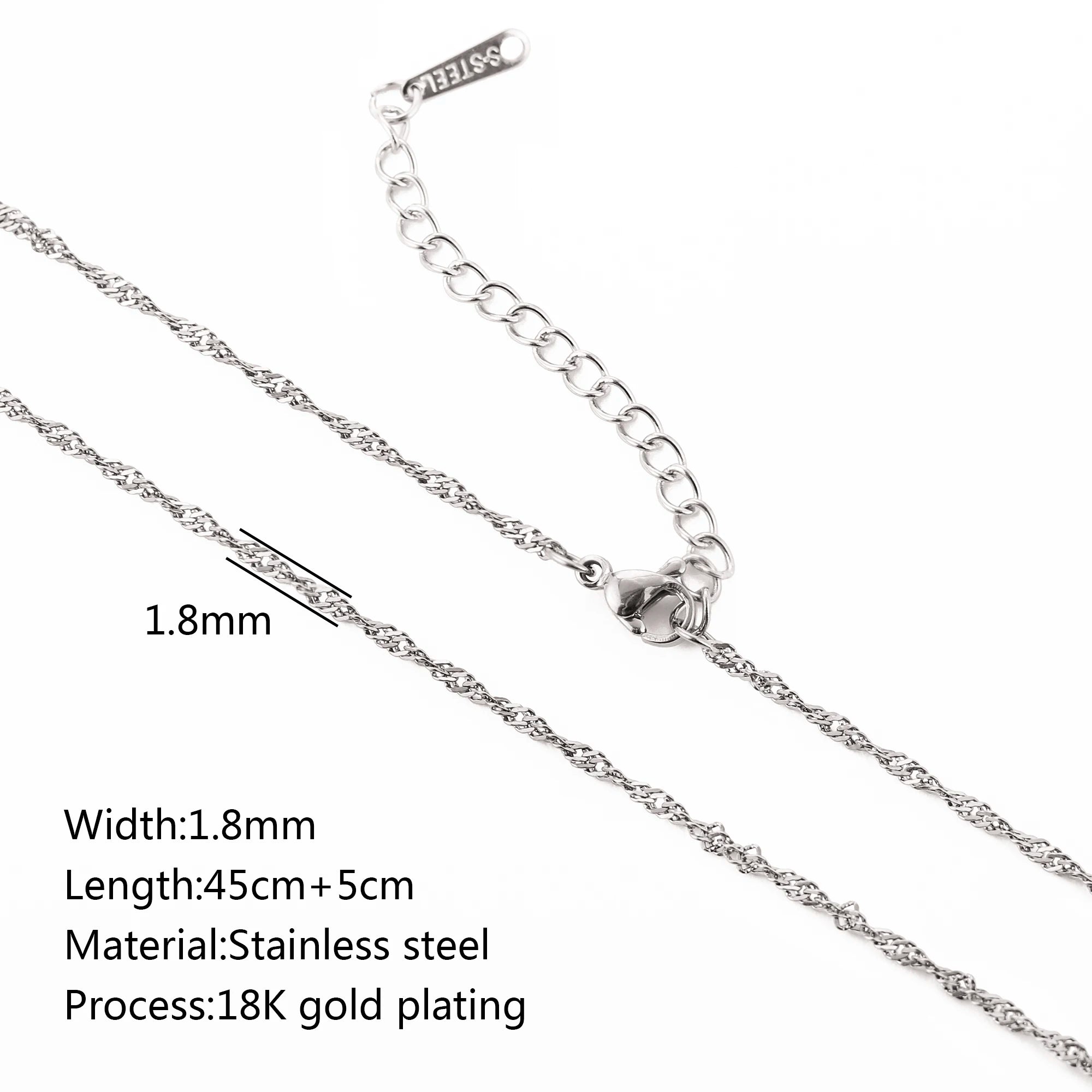 5-Piece 18K Gold PVD Stainless Steel Chain Necklace Set