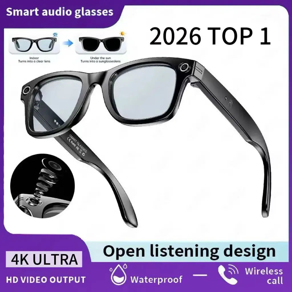 AI Smart Bluetooth Glasses with HD Camera &amp; Voice Assistant