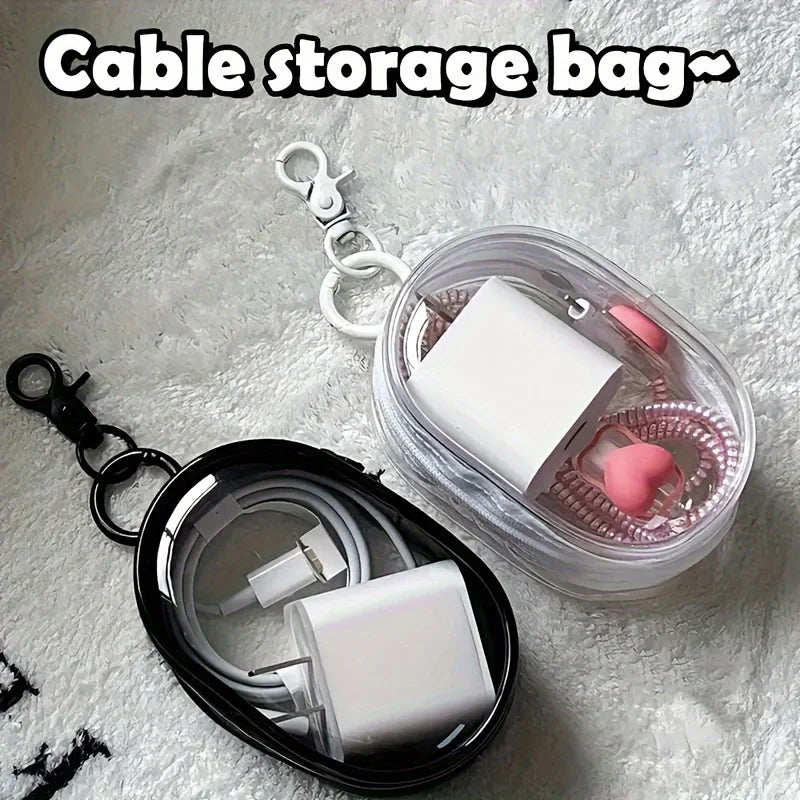 Portable Mini Zipper Storage Pouch – Silicone Organizer for Earbuds & Chargers