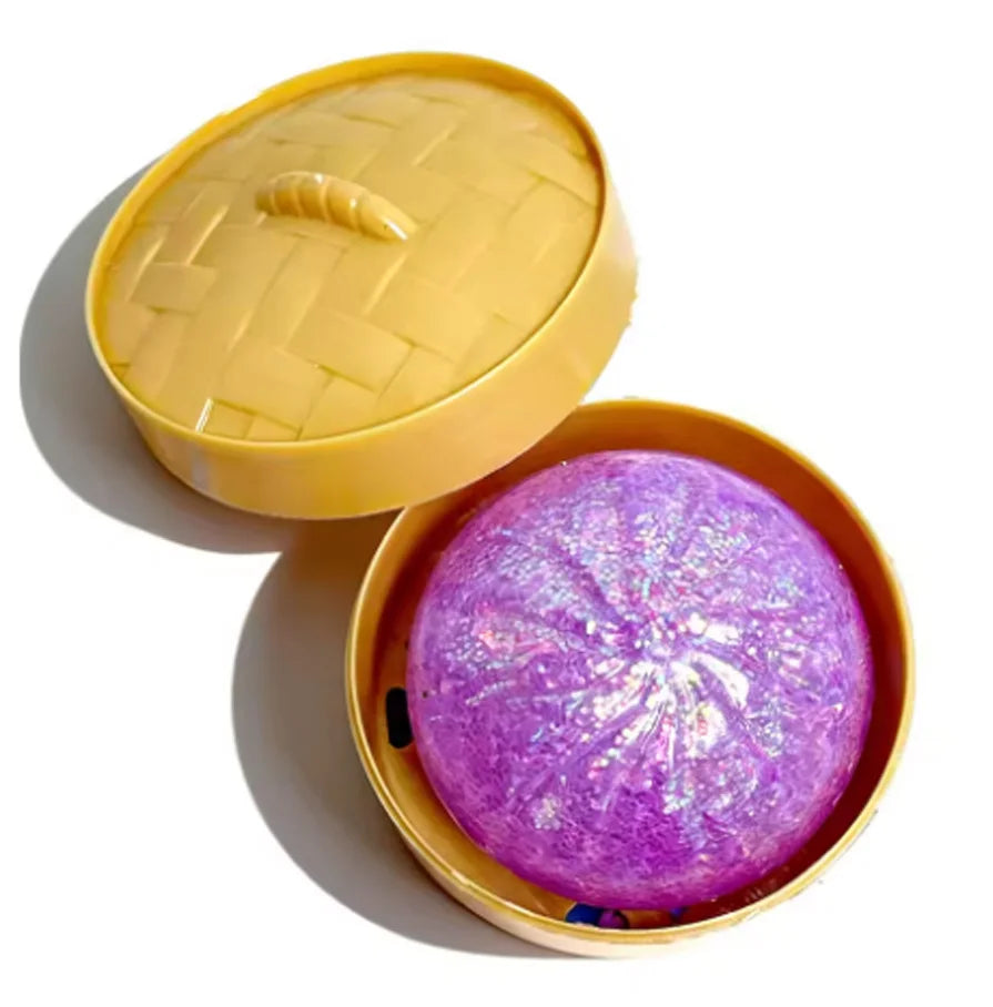 Dumpling Squishy Stress Toy – Slow-Rising Soft Fidget with Mini Steamer