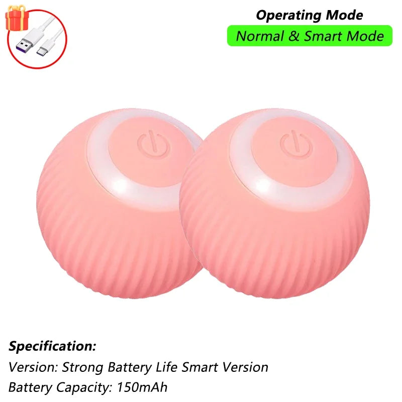 Interactive Automatic Rolling Cat Ball with Moving Tail – Rechargeable Smart Pet Toy