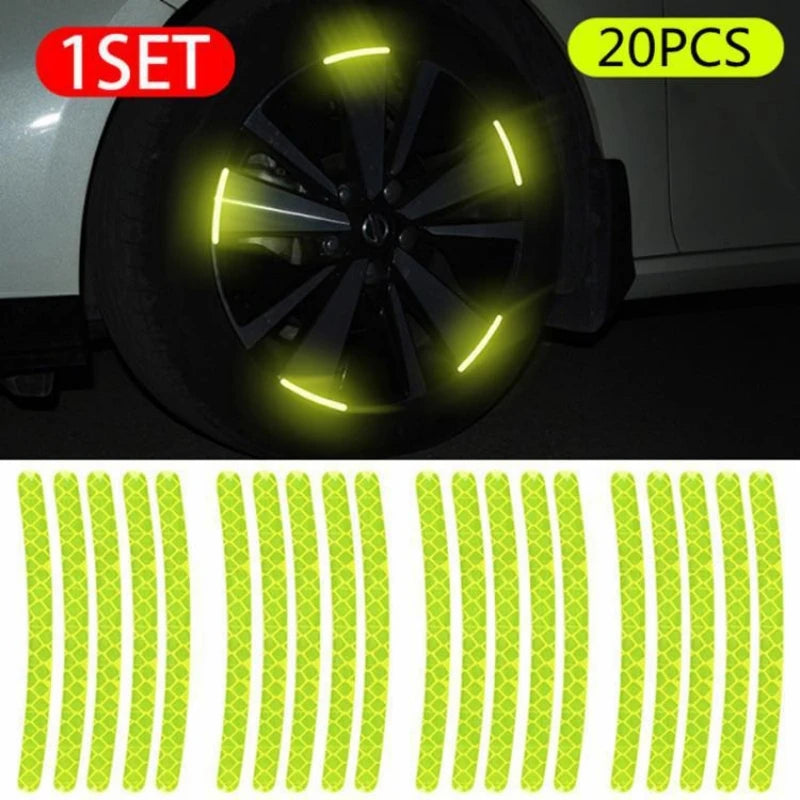 Reflective Car Wheel Rim Stickers – 20-Piece Set