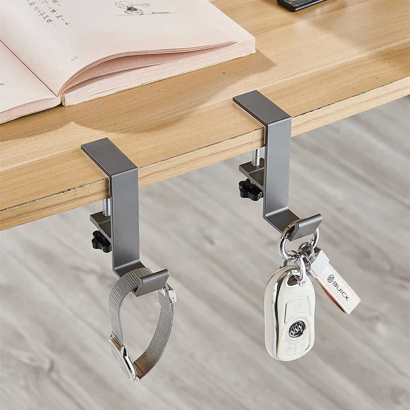 Adjustable Desk Edge Hook – Headset, Backpack & Bag Hanger for Desks (1 or 2 Pack)