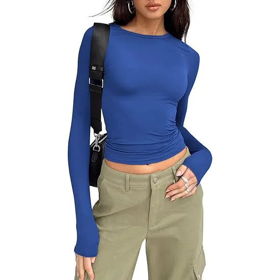 Women’s Long Sleeve Slim Fit Crew Neck Top