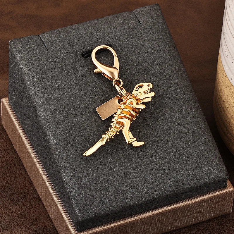 Bear & Cherry Metal Keychain – Gold Keyring for Keys, Bags & Backpacks