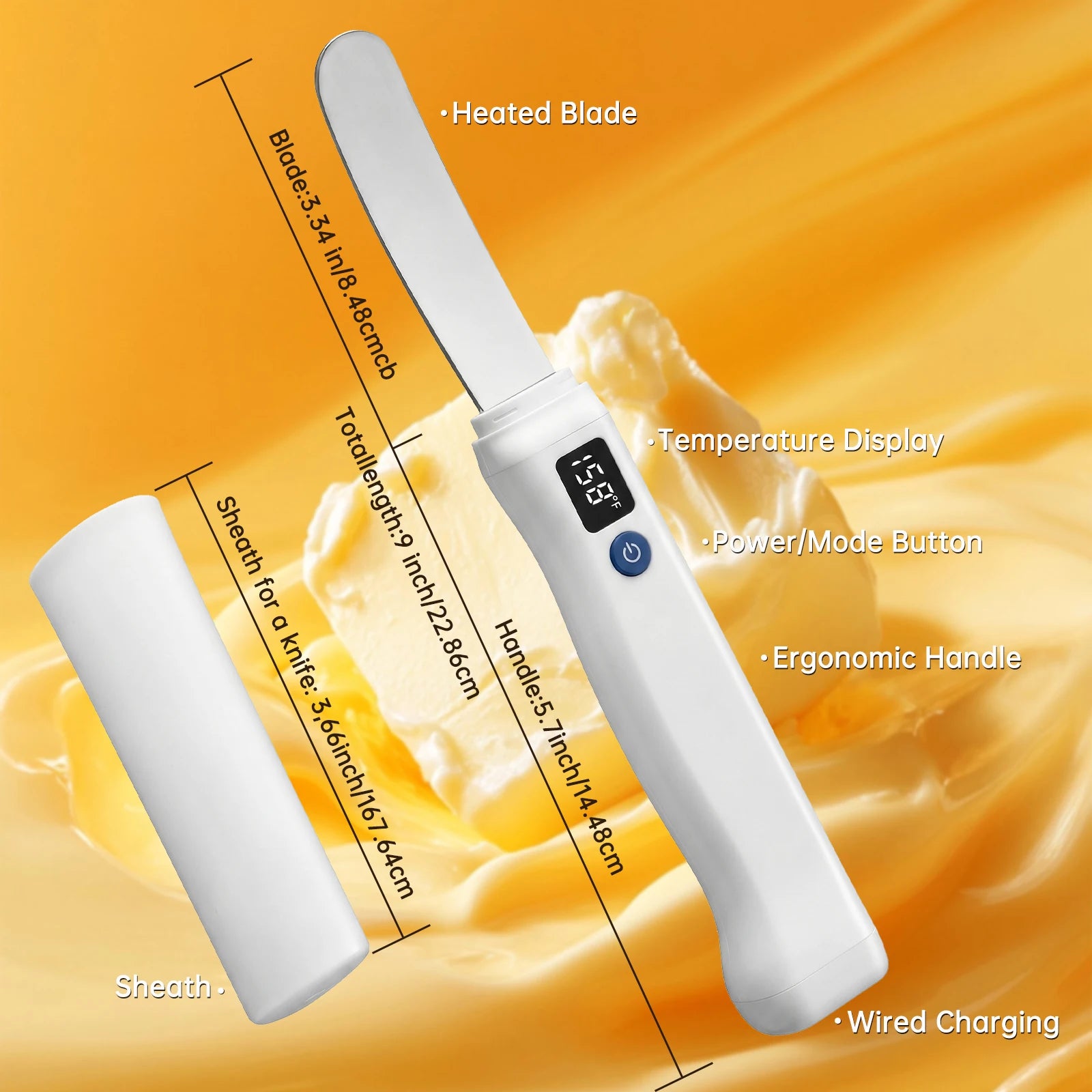 USB Rechargeable Heated Butter Knife – Electric Butter Spreader