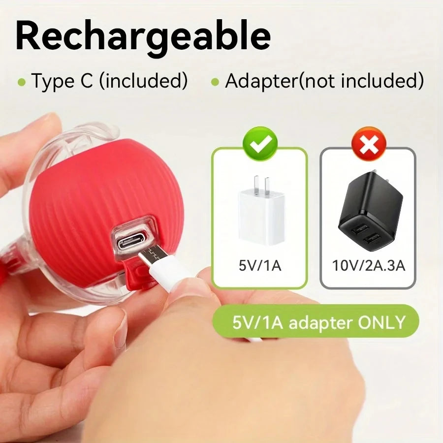Interactive Automatic Rolling Cat Ball with Moving Tail – Rechargeable Smart Pet Toy