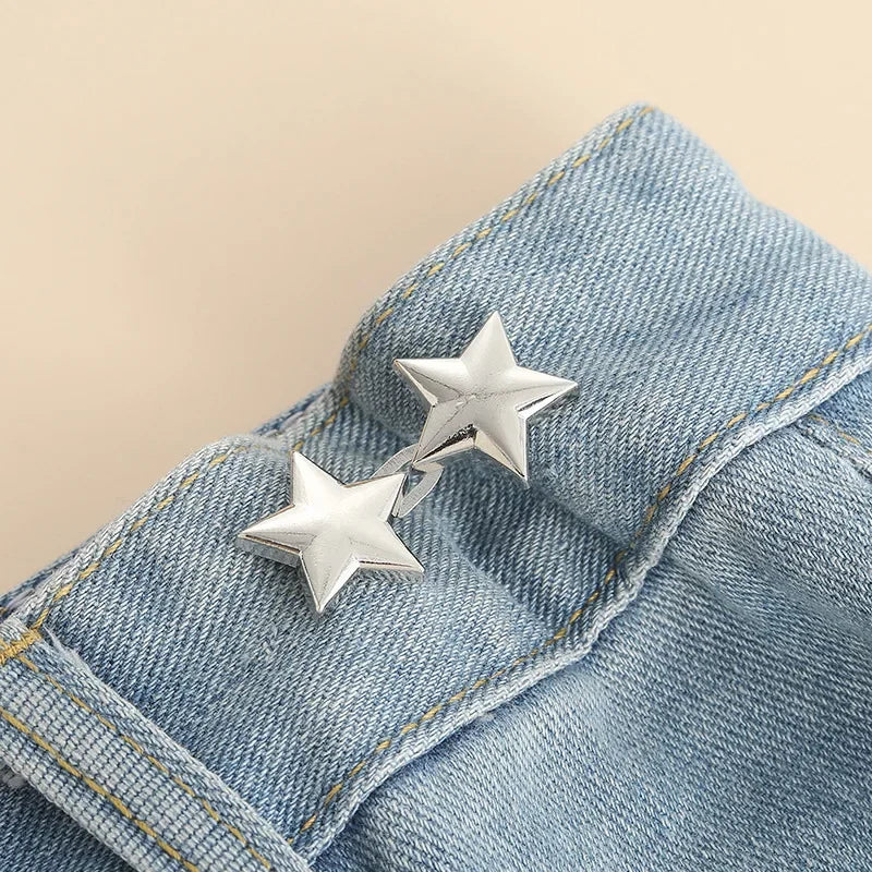 Adjustable Jeans Waist Button Tighteners – 1 Pair No-Sew Waist Adjuster Clips
