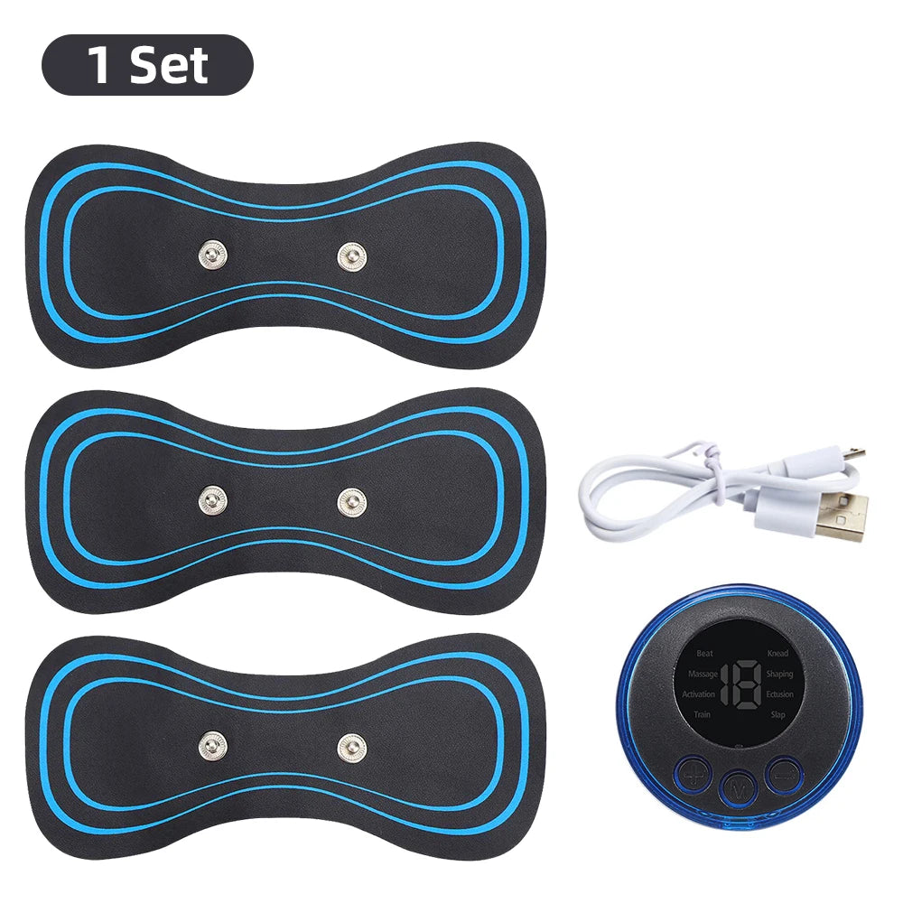Portable EMS Neck & Body Massager – 8 Modes, 19 Intensity Levels
