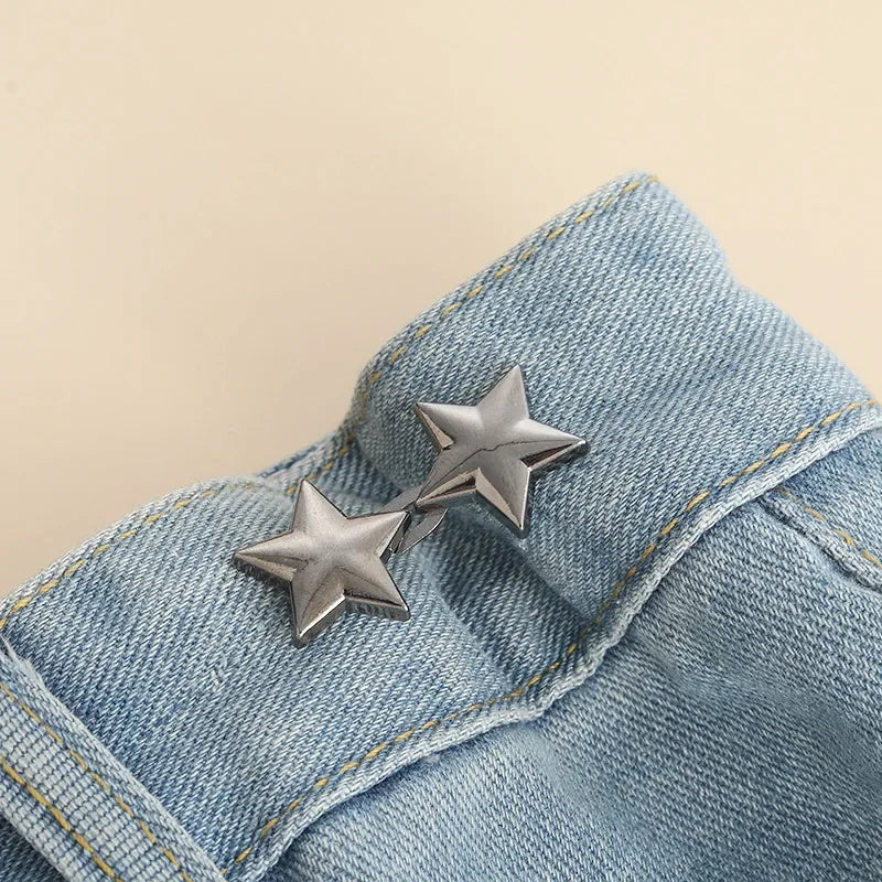 Adjustable Jeans Waist Button Tighteners – 1 Pair No-Sew Waist Adjuster Clips