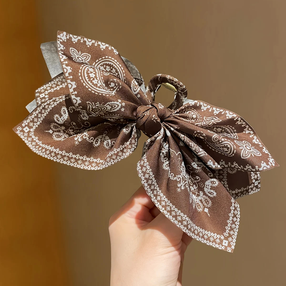 Elegant Floral Bow Hair Clip