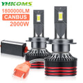 YHKOMS M8 LED Headlight Bulbs – 6000K White Canbus Headlamps for Cars & Trucks, H1 H4 H7 H11 9005 9006, 12V/24V, 2-Piece Set