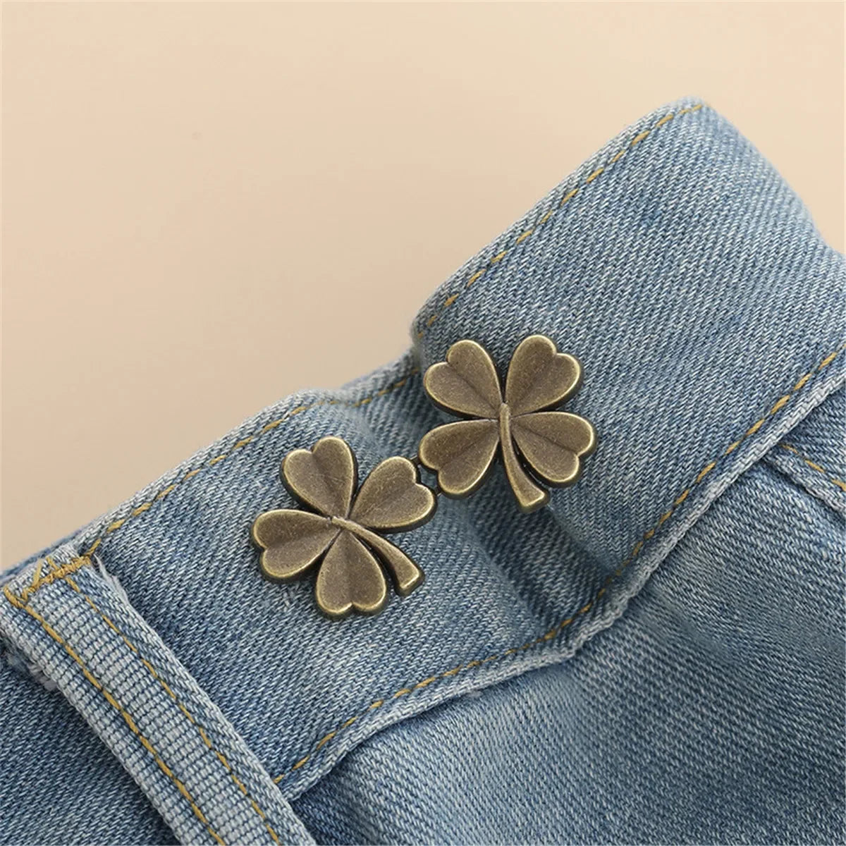 Adjustable Jeans Waist Button Tighteners – 1 Pair No-Sew Waist Adjuster Clips