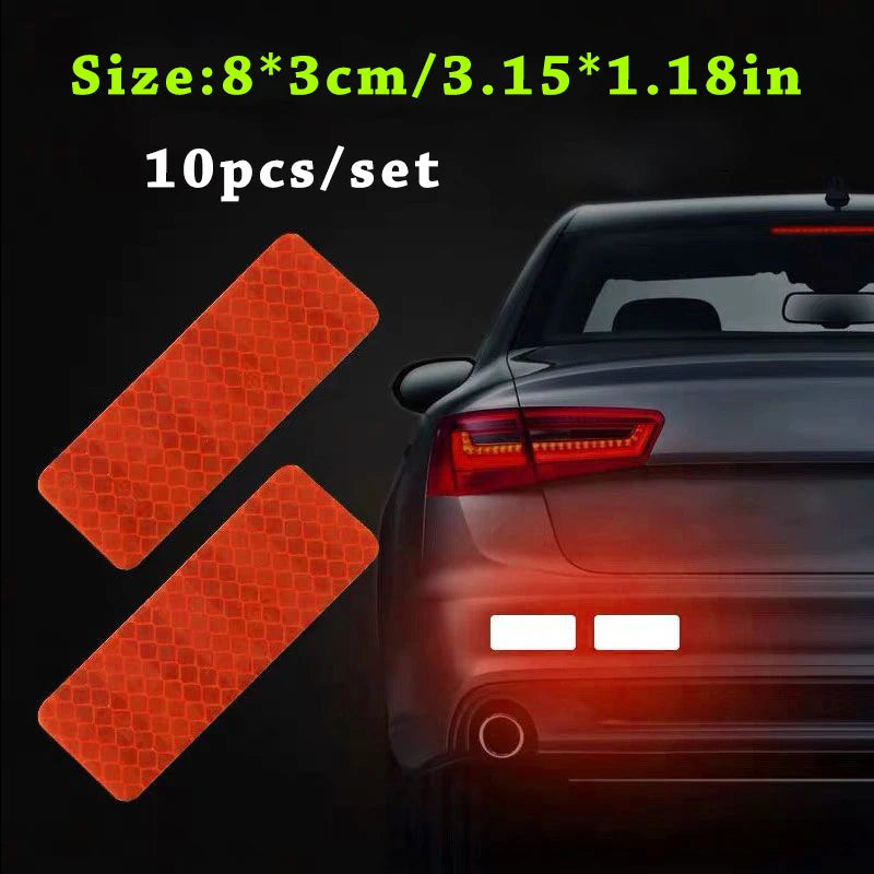 10PCS Car Bumper Reflective Safety Strips