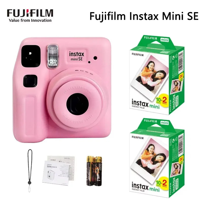 Optional Photo Paper Fujifilm Instax Mini SE Instant Film Camera Auto-focusing Wrist Strap Birthday Christmas Gift Box