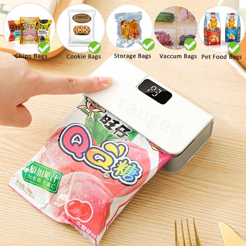 2-in-1 Mini Bag Sealer & Cutter – USB Rechargeable Food Bag Heat Sealer