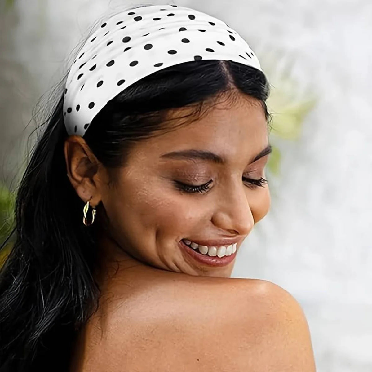 Y2K Retro Polka Dot Stretch Headband