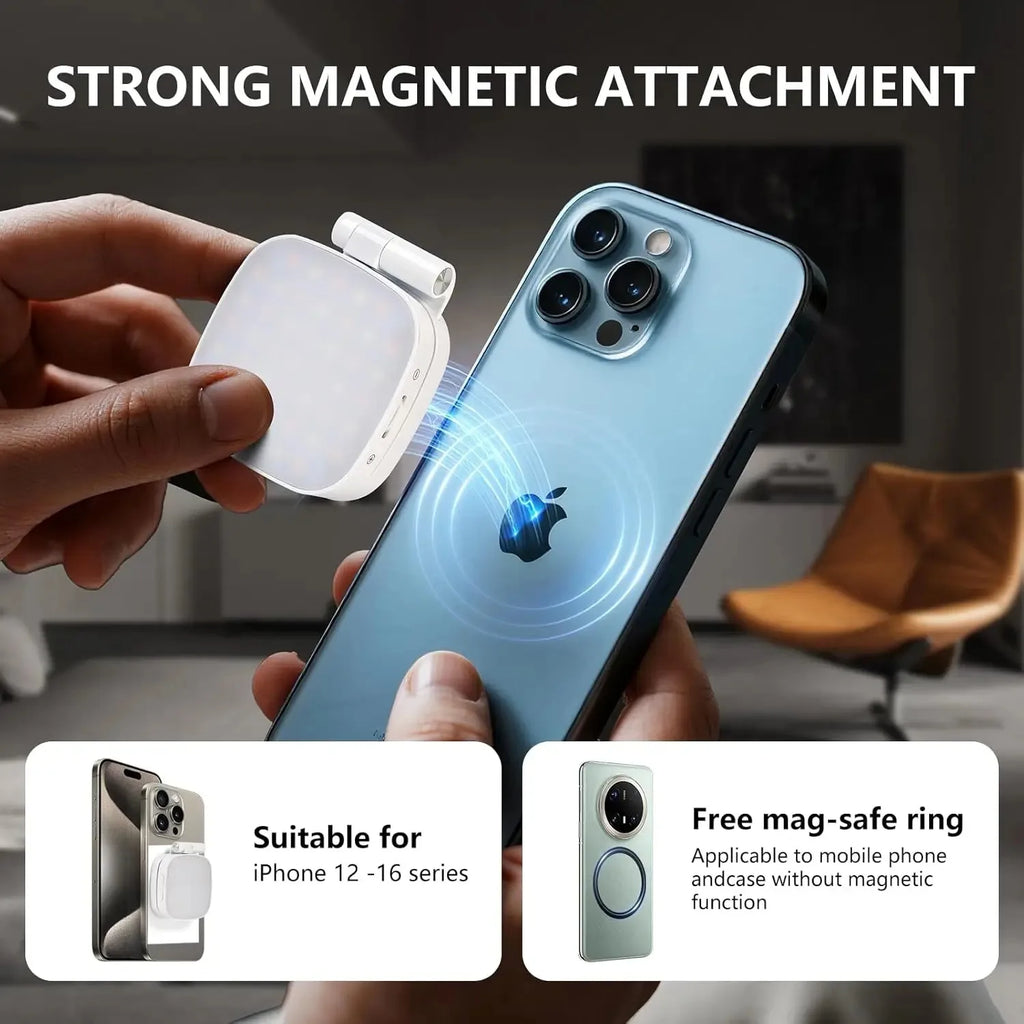 AURELLE Magnetic Selfie Light for iPhone – MagSafe Compatible Ring Light
