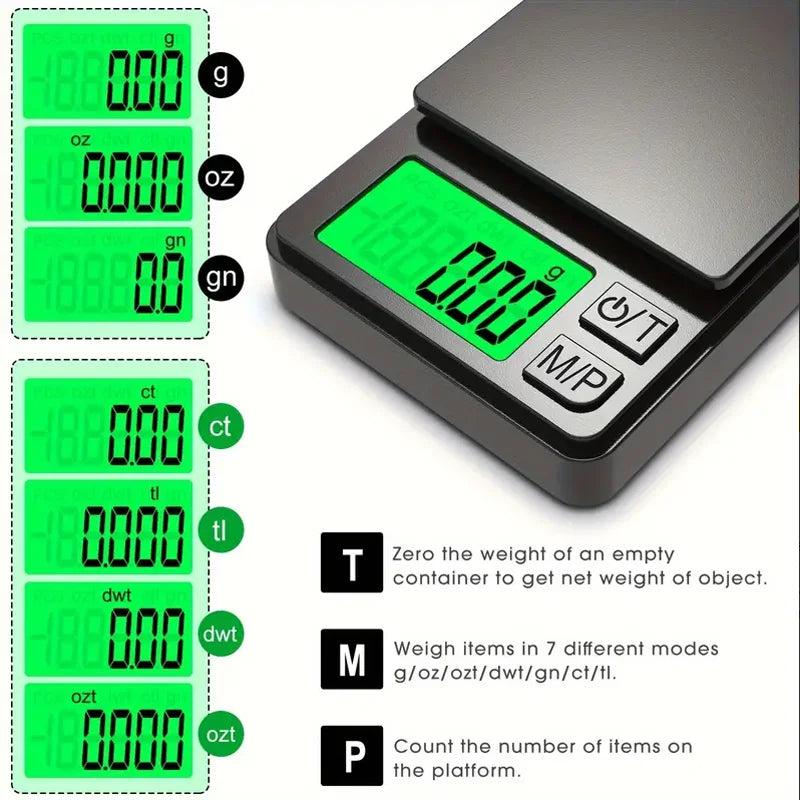 Precision Digital Pocket Scale – 1000g x 0.1g Mini Gram Scale