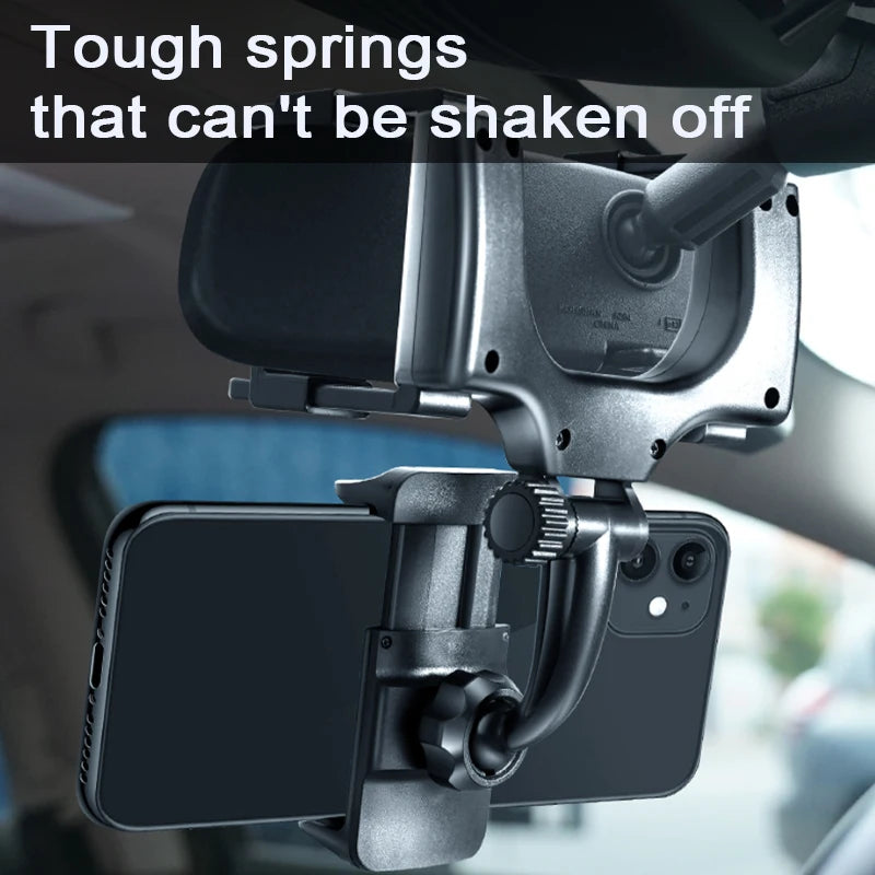 SEAMETAL Rearview Mirror Phone Holder – 360° Adjustable Car Navigation Mount