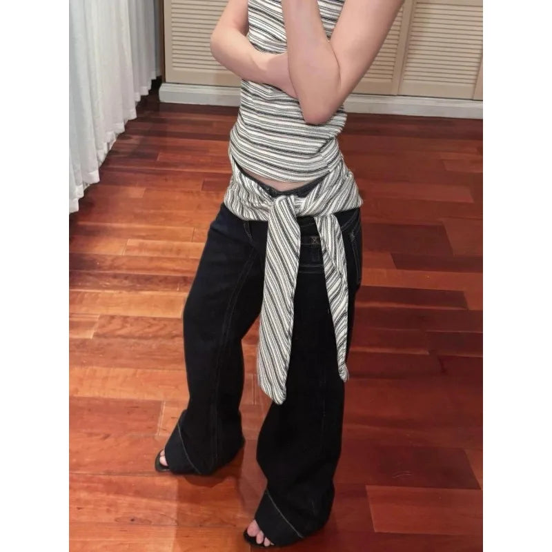 Women's High-Waisted Wide Leg Jeans – Relaxed Straight Denim Pants