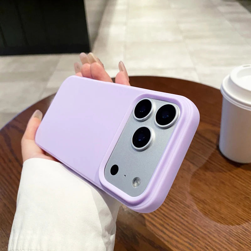 Luxury Matte Silicone Case for iPhone 15–17 Series – Soft-Touch Candy Color Cover with Raised Camera & Screen Protection