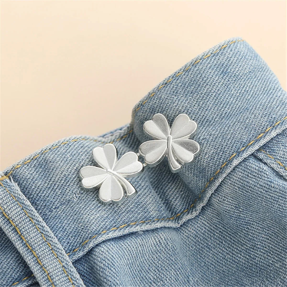 Adjustable Jeans Waist Button Tighteners – 1 Pair No-Sew Waist Adjuster Clips