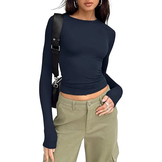 Women’s Long Sleeve Slim Fit Crew Neck Top
