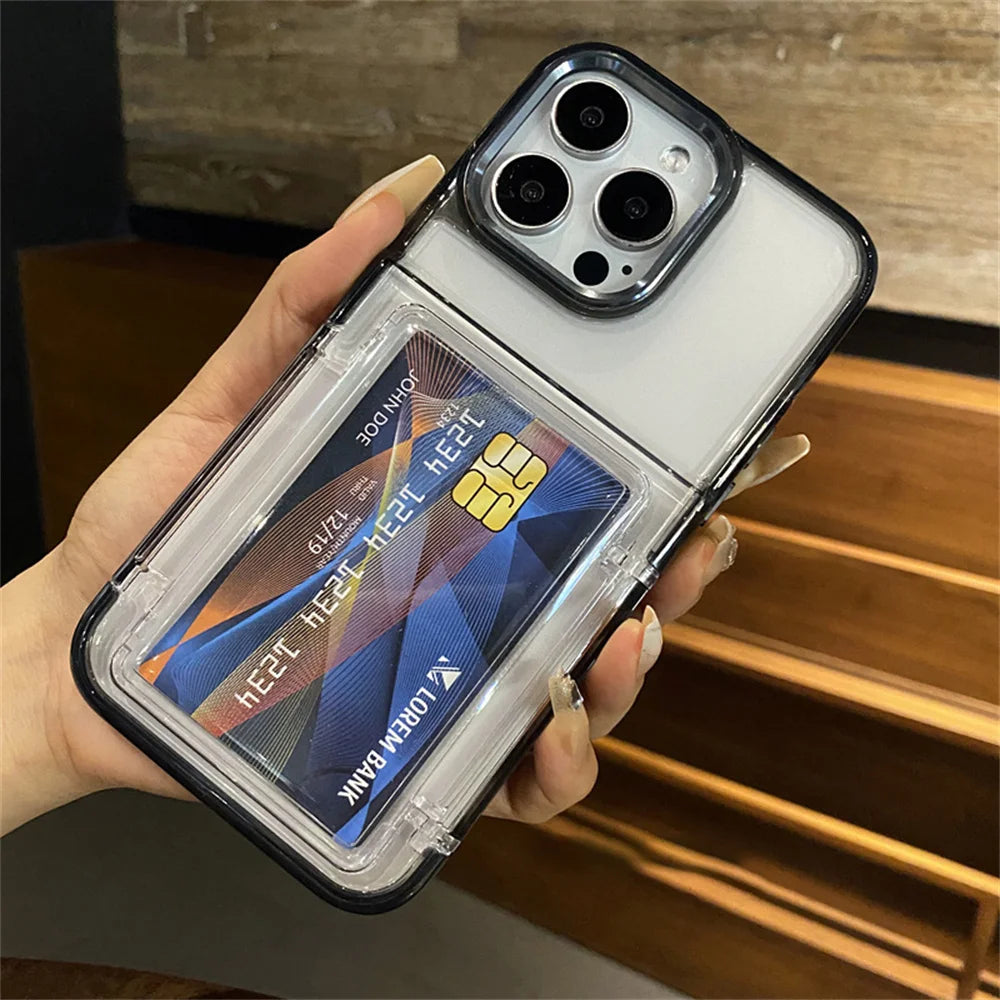 Clear Card Holder Phone Case – Shockproof Wallet Case for iPhone