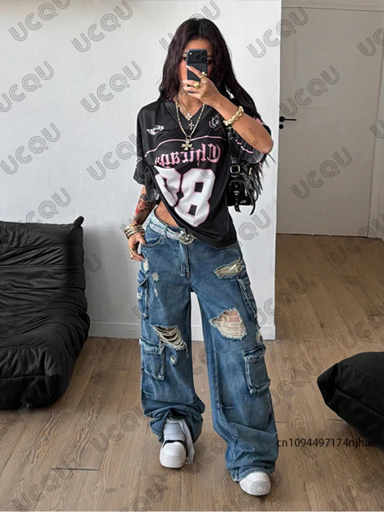 Women’s Chicago No. 88 Oversized Football Jersey T-Shirt