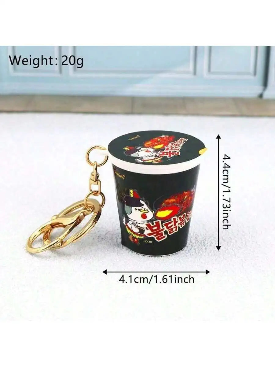 Korean Instant Noodle Bag Keychain – Mini Fast Food Pendant with O-Ring Clip